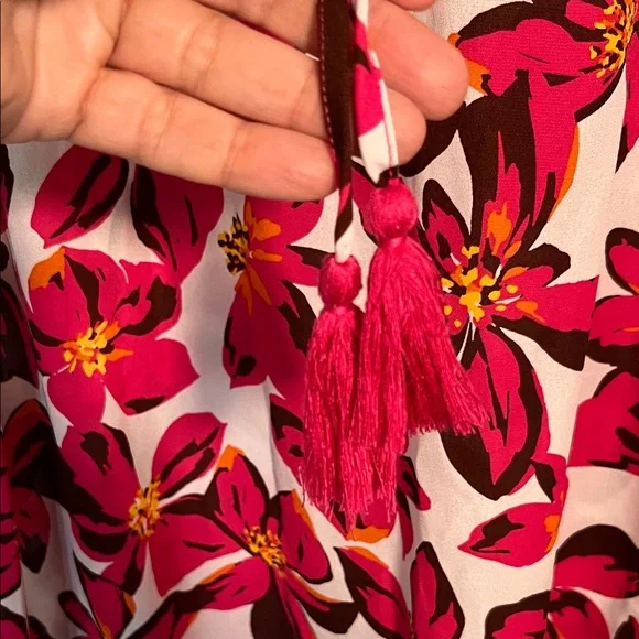 Fred David Pink and Brown Floral Blouse - Picture 4 of 6